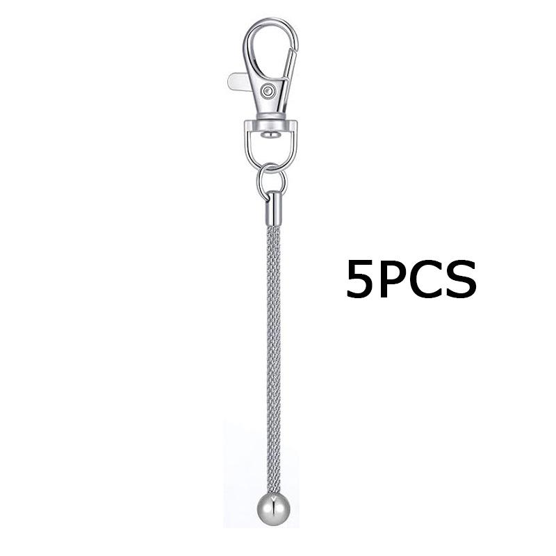 WTEMPO Beadable Keychain Bars Blank Detachable Metal Keychain Accessories for DIY Craft Beaded Key Chain Kit with Silver Finish