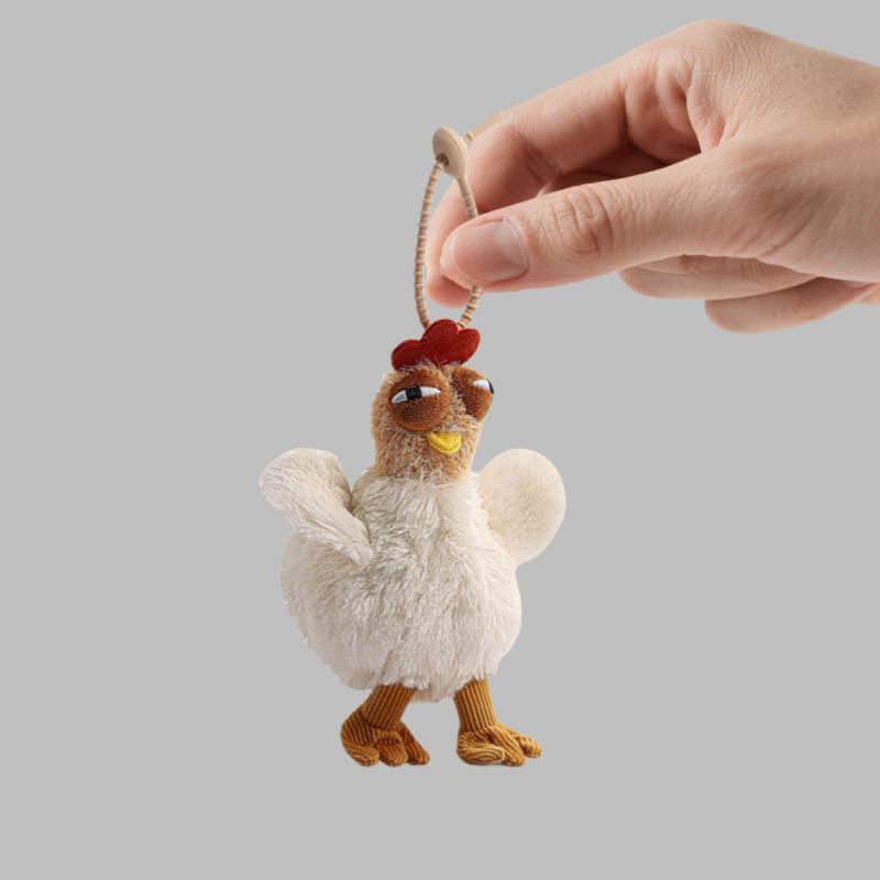 Egg Laying Chick Plush Doll Ugly Cute Keychain Press Egg Laying Doll Ugly Cute Abstract Gift Female Backpack Pendant
