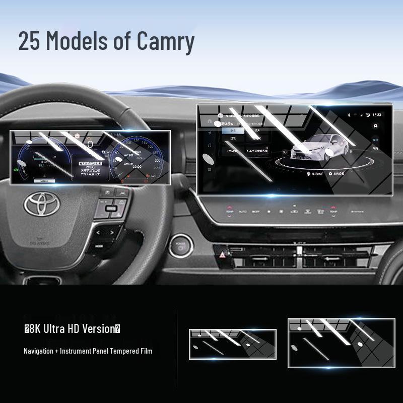 Tempered Glass Screen Protector for GAC Toyota Camry, BZ3X, and Wildlander Central Navigation Screens.