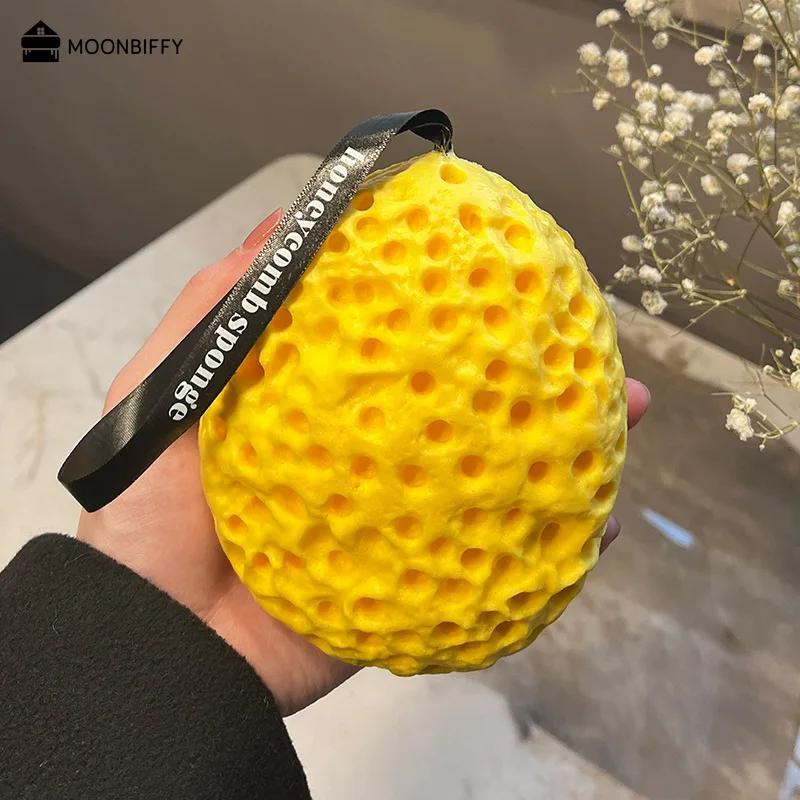 Honeycomb Bath Ball Natural Sea Wool Replacement Dead Skin Remover Cleaning Foam Washing Massager Pouf Shower Exfoliating Sponge