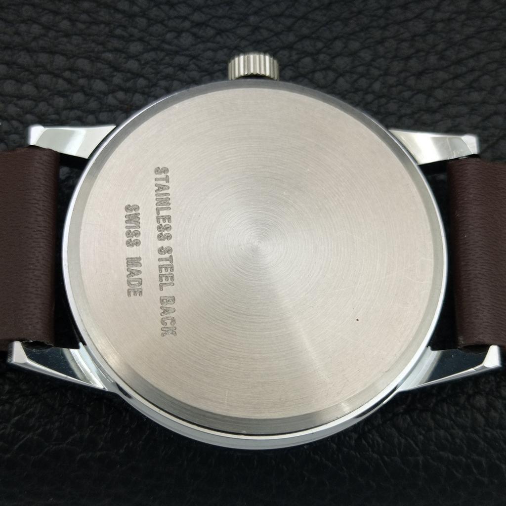MONTINE VINTAGE CARICA MANUALE SVIZZERO DA UOMO OROLOGIO CON QUADRANTE ARGENTO RISTRUTTURATO a445228-1