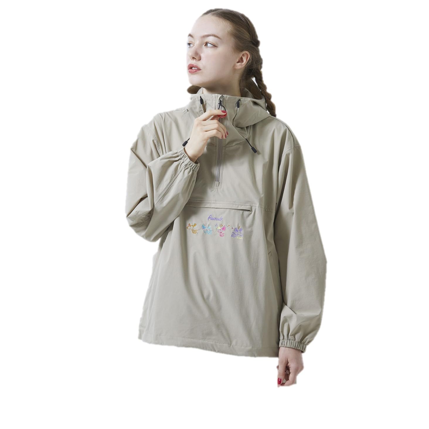 

Mizuno Peanuts Stretch Anorak Trench B2MECY20 Water-Repellent Jacket, Beige,