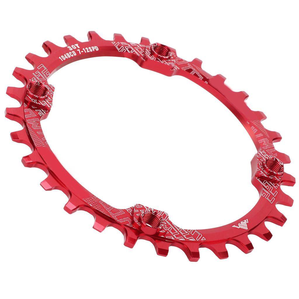 104BCD Single Speed Chainring Aluminum Alloy 30T Chainring Crank Accessories for Mountain BikeRed