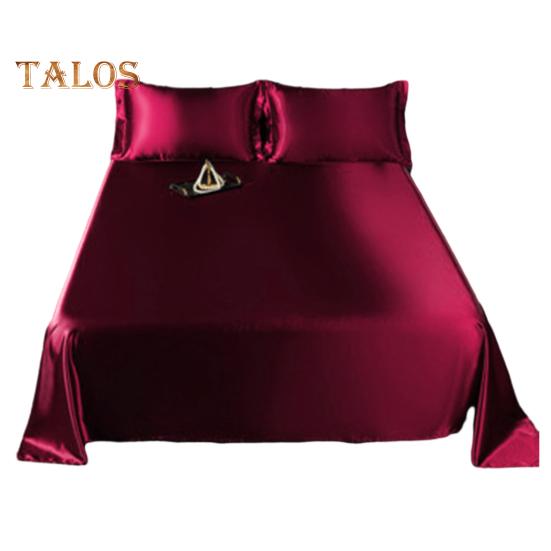 

Глянцевые атласные простыни, однотонная простыня с 2 наволочками, охлаждающие, не мнется, шелковистые, гладкие простыни для большинства размеров кроватей S вино красного