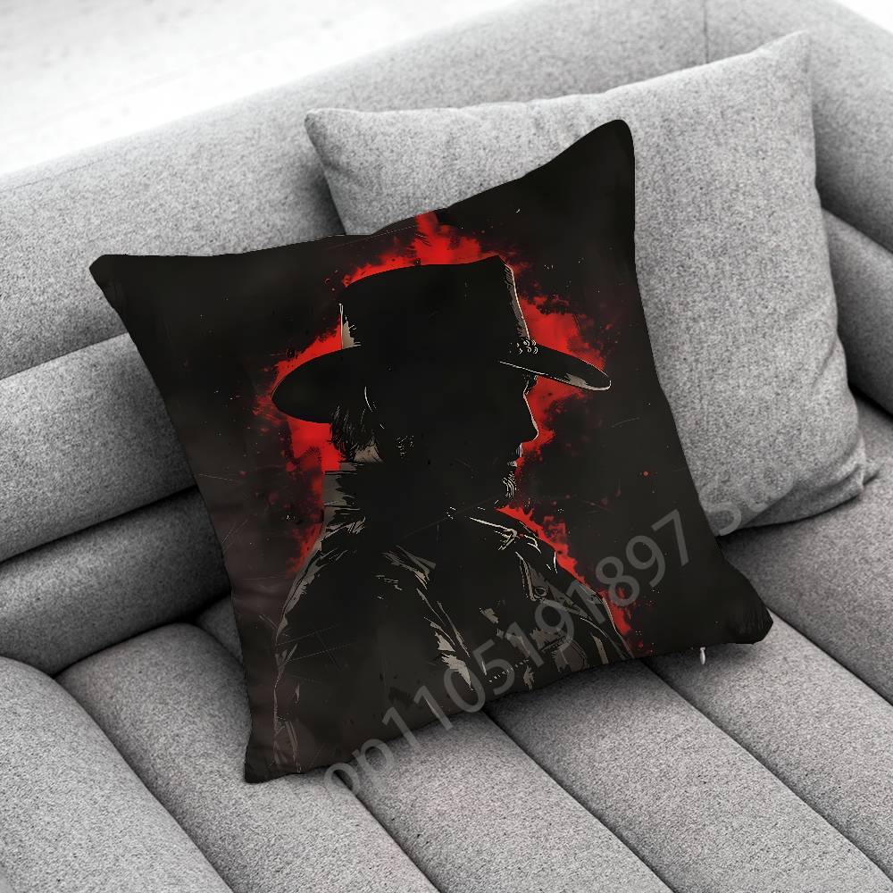 R-Red D-Dead Redemption Morgan Rdr2 Kissenbezug Für 45X45Cm 40X40Cm 55X55Cm 50X50Cm 30X30Cm Quadratisch Auto Kissenbezug Hülle