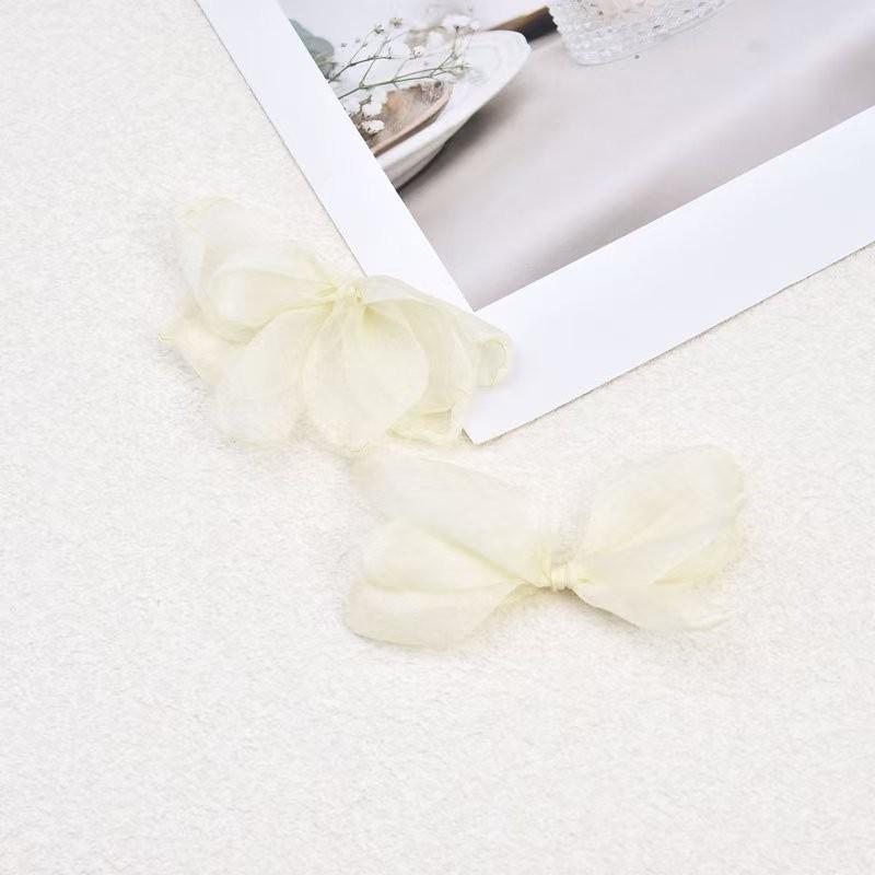 Burnt Edge Gauze Flower Trim Earrings - Petal Jewelry for DIY Holiday Style