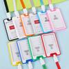 Colorful Waterproof Card Holder Employee ID Case with Lanyard Double Side Simple Bus Case Badge Holder Credit Card Sleeve Purse