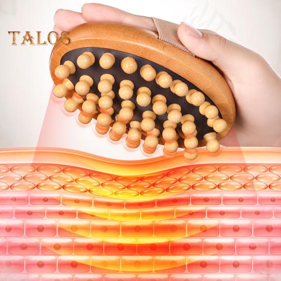 Holz Körpermassagebürste mit Handschlaufe Ergonomisch Männer Frauen Meridian Schulter Nacken Körper Anti-Cellulite Massagegerät Peelingbürste Guasha Werkzeug