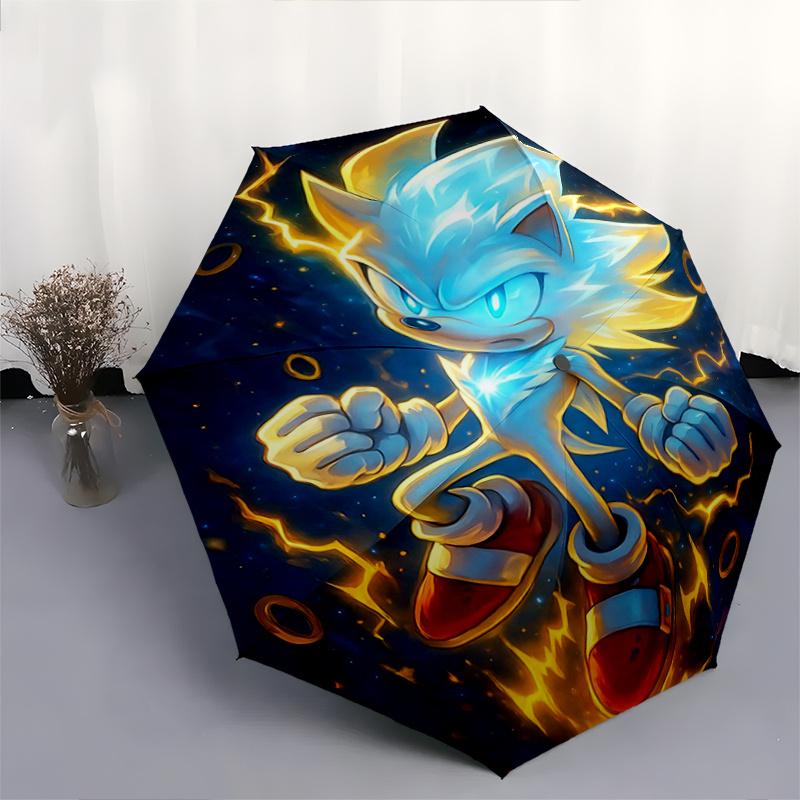 1pc Super Sonic Automatic Opening and Closing Umbrella, Lightweight 3-Fold, With Cute Cartoon Characters, Suitable for Home, Outdoor and Daily Us