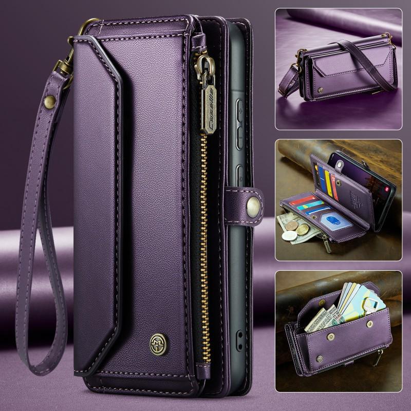 Multi-Functional Leather Crossbody Case for Samsung A72/A12/A13/A24/A33/A57 with Card Slot and Shoulder Strap