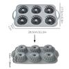 6-hole Silicone Mold Flower Wreath Ice Mold Reusable Christmas Wreath Ice Tray Silicone Molds Pumpkin Donut Chocolate DIY Mold