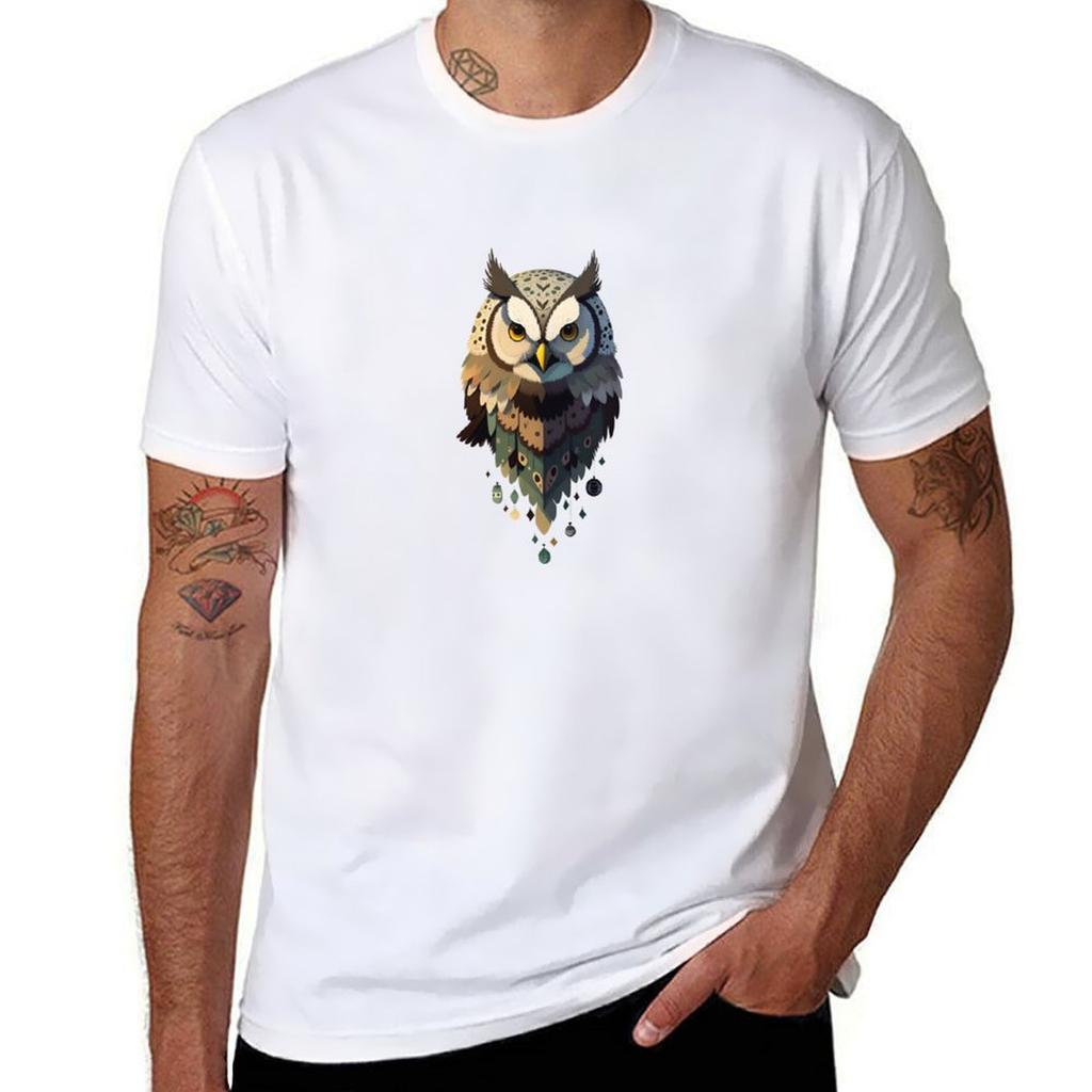 Mystical Owl Tshirt heavyweights cute clothes mens t shirt
