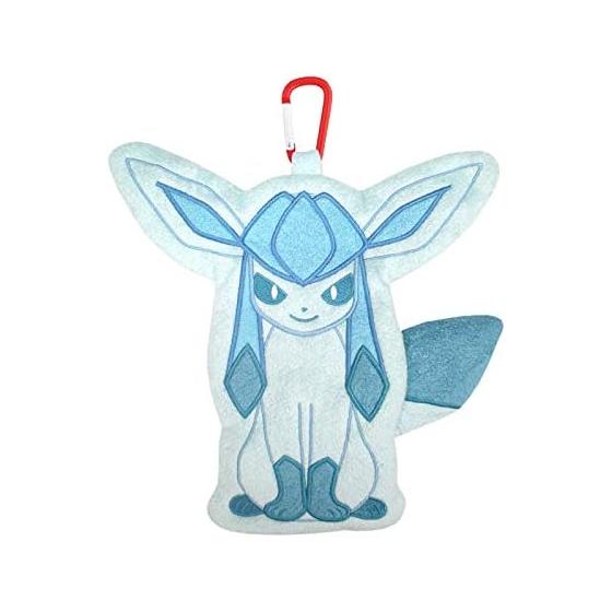 Sanei Pokemon Peta Fuwa Pouch Glaceon - Plush Toy Goods, Pokemon PZ40 (W22xD3.5xH22cm)