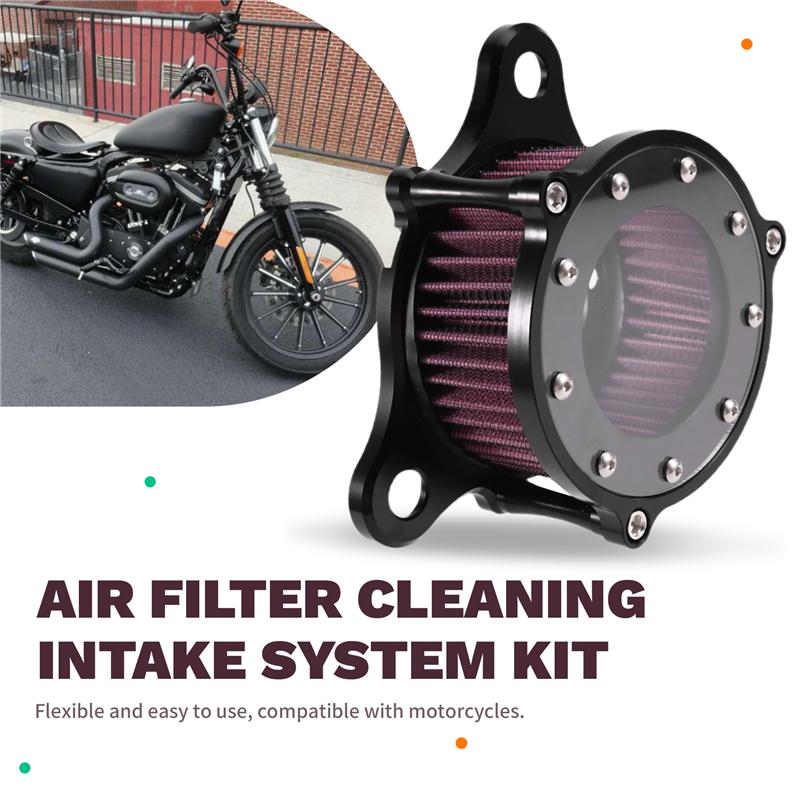 A58X-Motorcycle Air Cleaner Set Air Filter Kit For Sportster XL883 XL1200 Iron 883 48 72 1991-