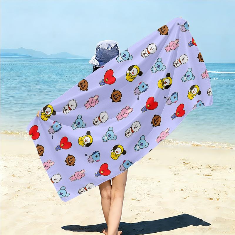 Bt Character Collage Towel Large Quick-Drying Microfiber soft S-Square Pants-s Beach Towel for Travel Fitness Bathing Camping. 0730s133