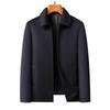 Men's Autumn Winter Cashmere Wool Lapel Jacket - Thick, Casual, Versatile Coat for Middle-Aged and Elderly Dads