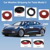 Car Weather Stripping for Tesla Model 3 Car Door Rubber Seal Strip Self Adhesive Auto Soundproofing Weatherstrip for Front Rear
