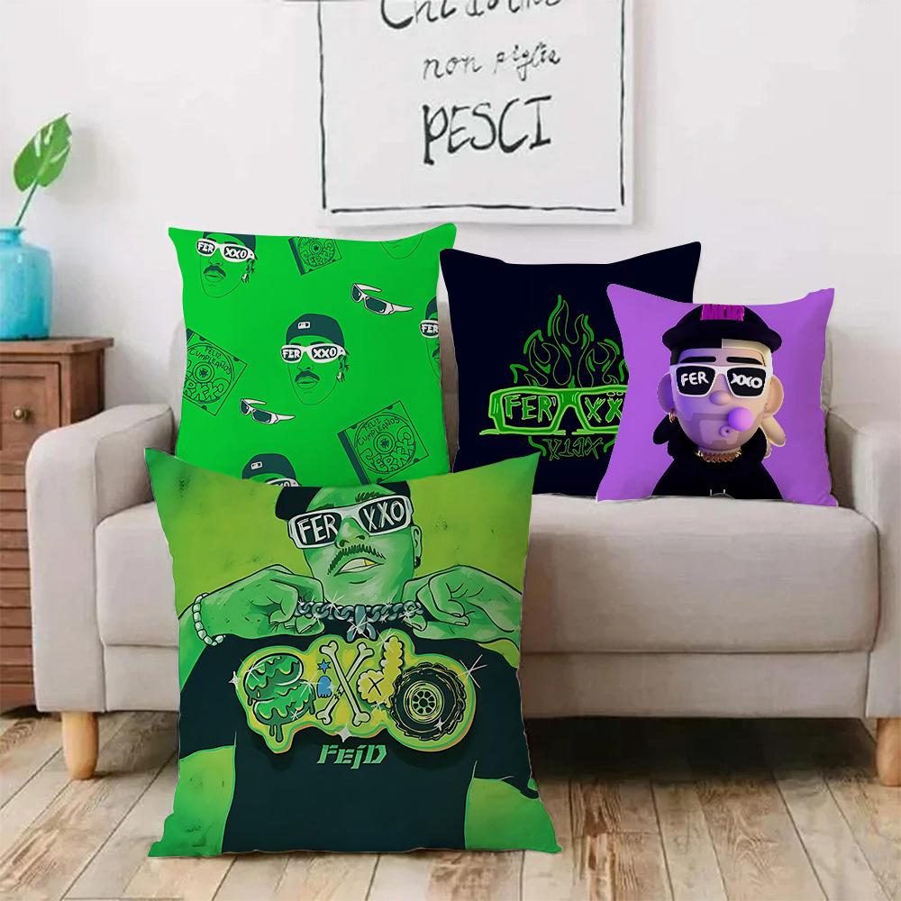 luxury Rapper Feids Pillow Covers Cartoon Sofa Decorative Home Double-sided Printing Short Plush Cute Cushion Cover