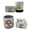 Cartoon Embroidered Fabric Toy Organizer & Laundry Basket