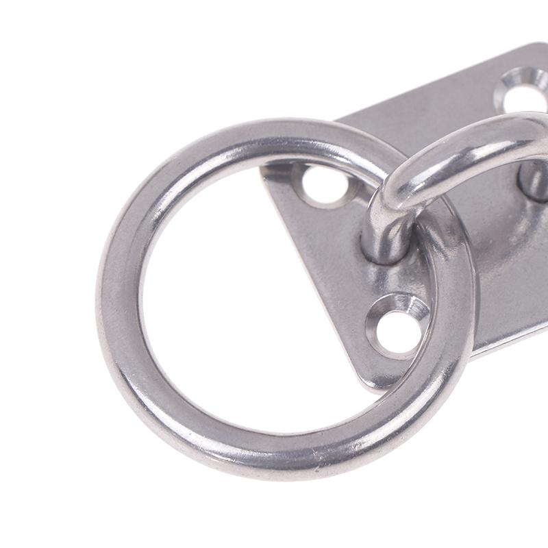 304 Stainless Steel Square Marine Eye Plate Eye Hook With Round Ring Lashing Tie Down Boat Yacht Boat Marine Hardware 5/6/8Mm