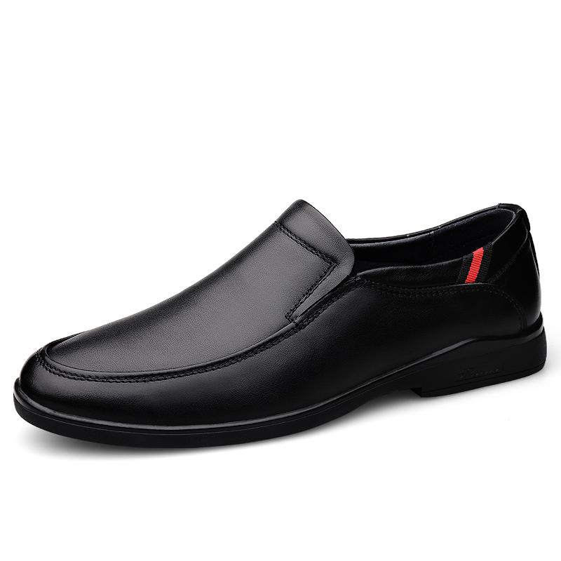 FashionTrendy Men's Genuine Leather Shoes Anti-skid Loafers Men's Casual Shoes Soft Soles Comfortable Driving Shoes Park Walking Shoes