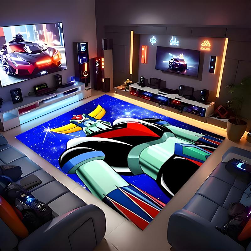 1pc UFO Robo Grendizer1 Print Area Rug - Soft, Washable Non-Slip Indoor Mat for Office Chairs, Living Room, Home Office Decorative Rug