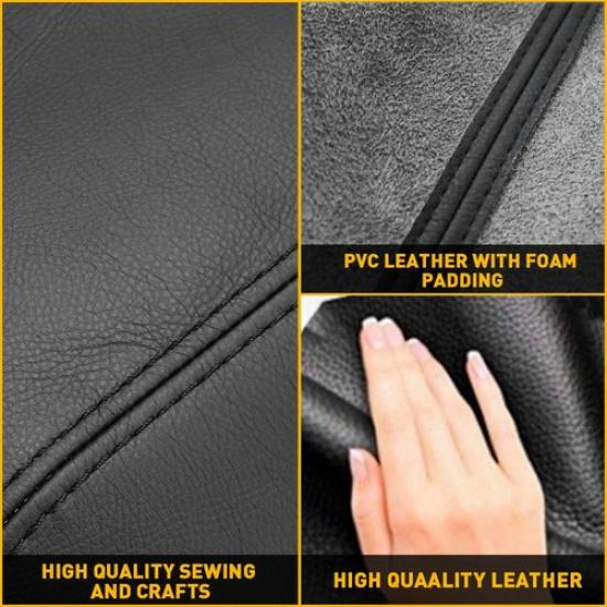 2pcs Black Leather For 2007-2012 Honda CR-V CRV Front Door Panels Armrest Cover