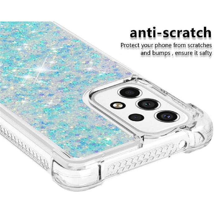 Compatible with Samsung Galaxy A53 5G Case Glitter Cute Clear Phone Case Floating Quicksand Shockproof Protective Bumper Silicone Soft TPU Case for