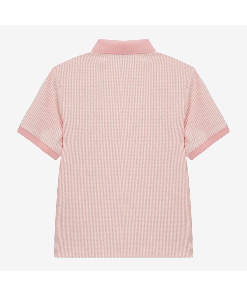 Noseupeiseu Nt7Ps43D Women'S Waffle Short Sleeve Polo Light Pink