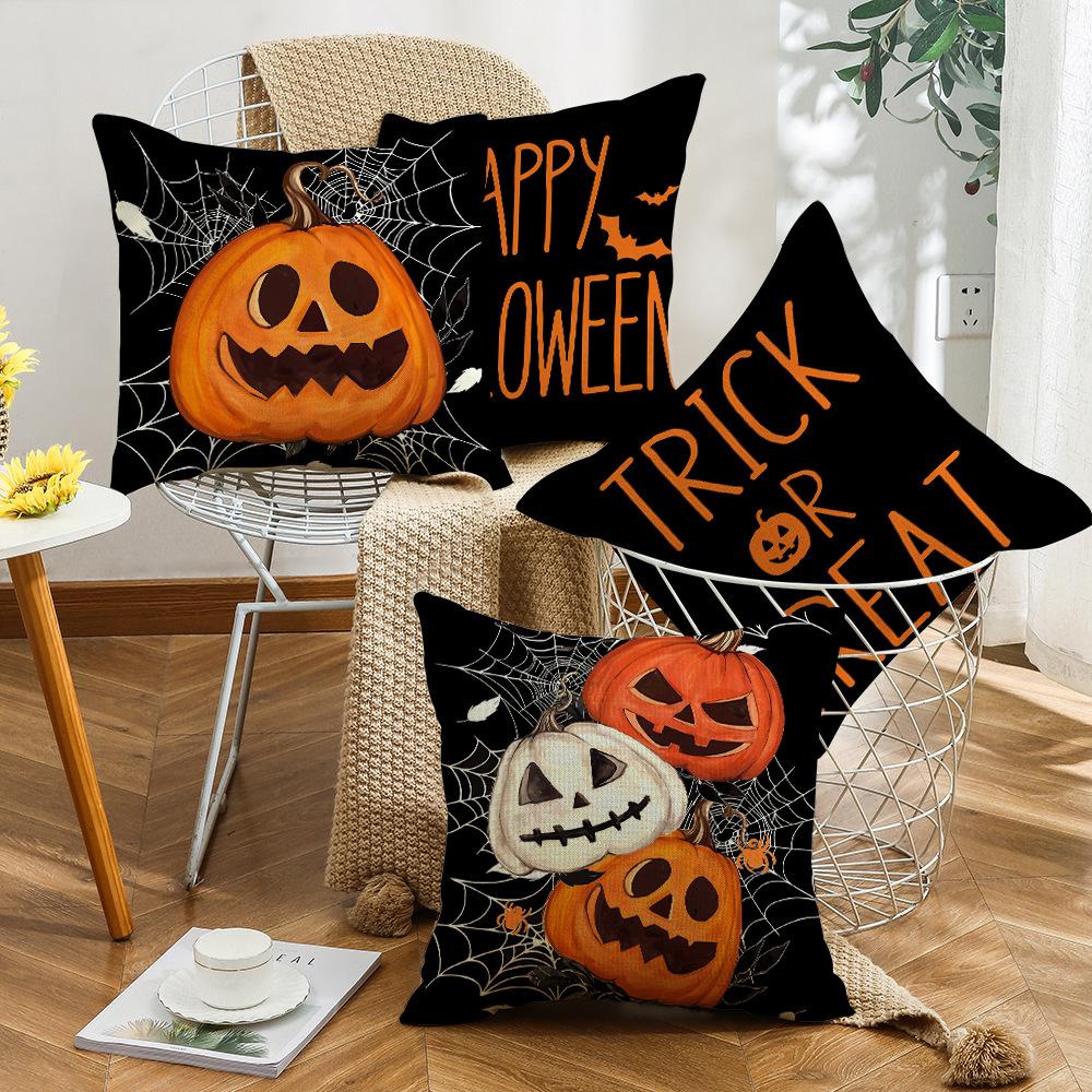 New Halloween Hot Products Pumpkin Spider Web Dining Table Indoor Outdoor Home Party Sofa Cushion Pillow