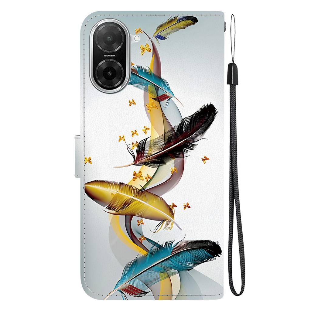 For Xiaomi Redmi A5 4G (171.7mm)/Poco C71 4G Case Pattern Printing Leather Flip Wallet Phone Cover with Lanyard