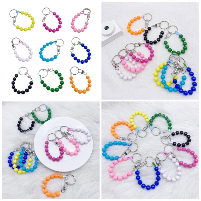Colorful Beaded Keychain Unique Phone Charm Chain Eye Catching Keyring Decoration Bag Pendant for Various Occasion