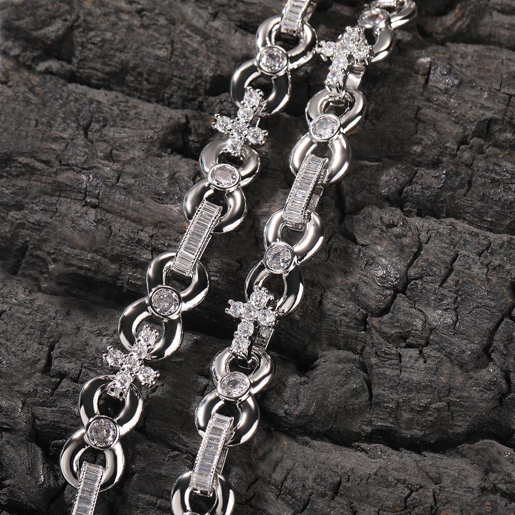 12mm Glossy Infinity Cross Necklace - European & American Hip Hop Style