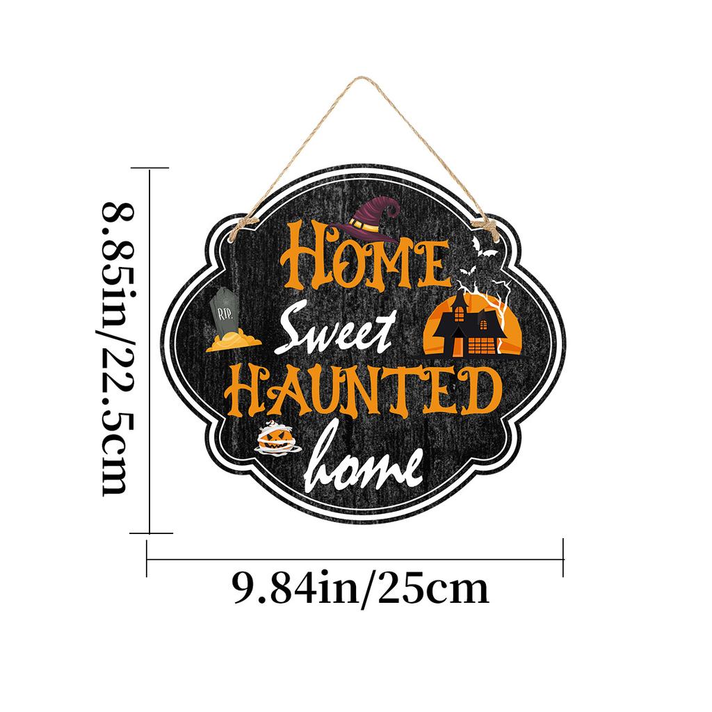 Halloween Imitation Wood House Number Haunted House Horror Atmosphere Decoration Witch Ghost Pumpkin Listing