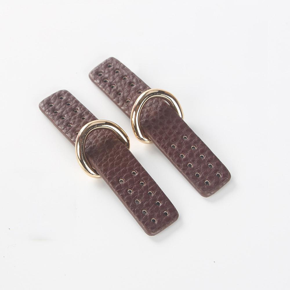 2PCS Leather Sewing On Leather Snaps Fasteners Replacement Bag Buckle DIY D Buckle PU Handbag Parts Backpack Block Lock Bag Part