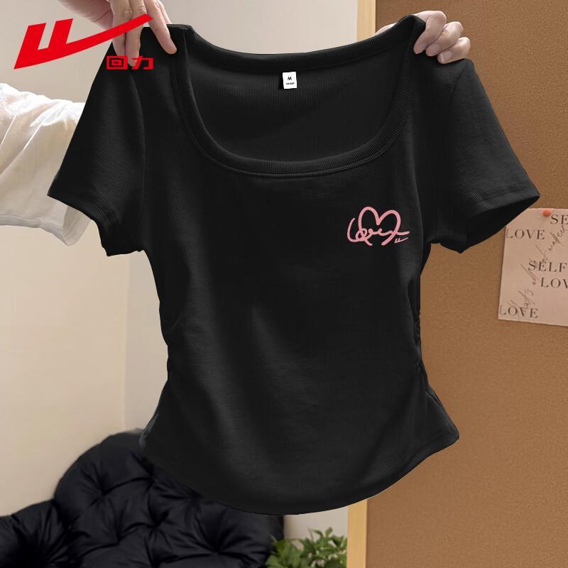 Warrior Women's Slim Fit Round Neck T-Shirt with Heart Line Print