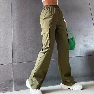 Mode Frauen Baggy Jogger Hosen Casual Communte Weibliche Chic Gerade Cargo Hose Elastische Hohe Taille Elegante Übergroße Hose
