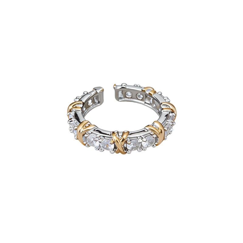 Geometric Silver Zircon Square Ring For Women Fashion Jewelry Accessory