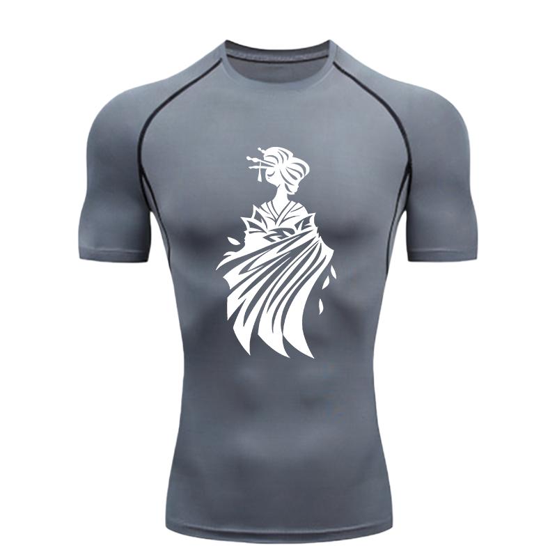 Abstract Print Men's Sports T-Shirt Training Fitness Compression Workout T-Shirt T-Shirt for Men