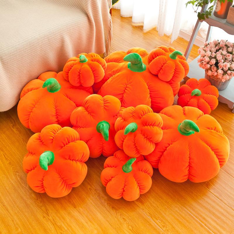 Cute pumpkin sleeping pillow, plush toy doll large round seat cushion birthday gift female doll