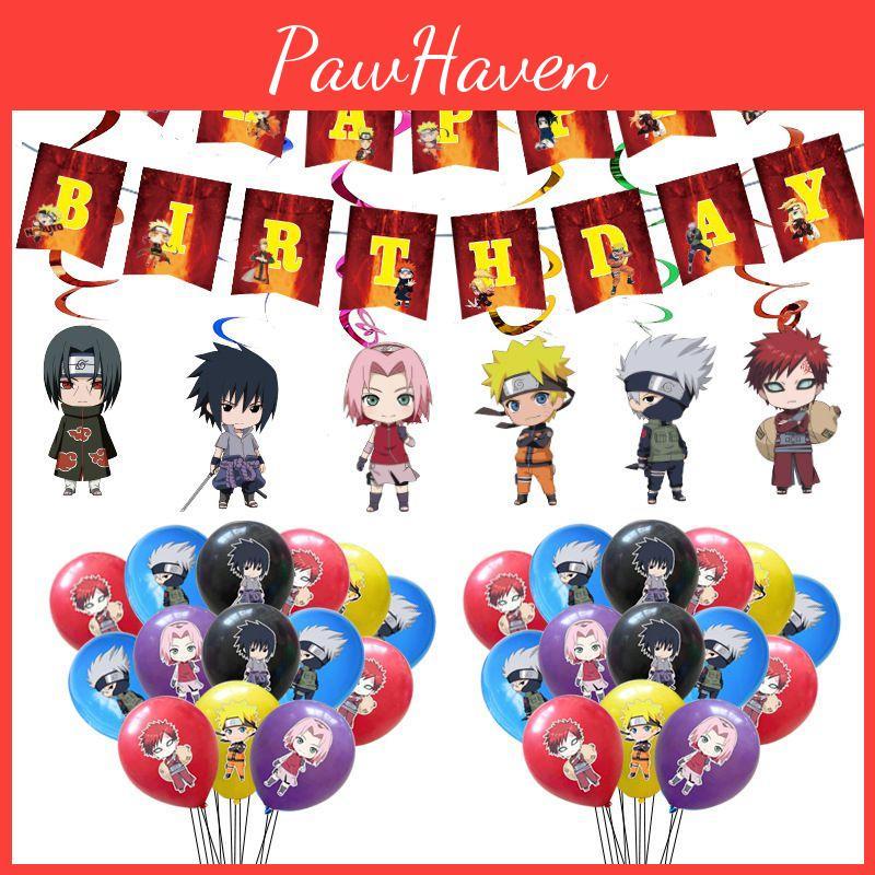 Lebhafte Naruto Ninja Partydekorationen inklusive Banner, Ballon, Kuchenaufsatz für Feiern