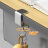 2pcs 360° Rotatable Steel Table Hooks - Detachable, Non-Destructive Installation for Office Desks, School Dormitories