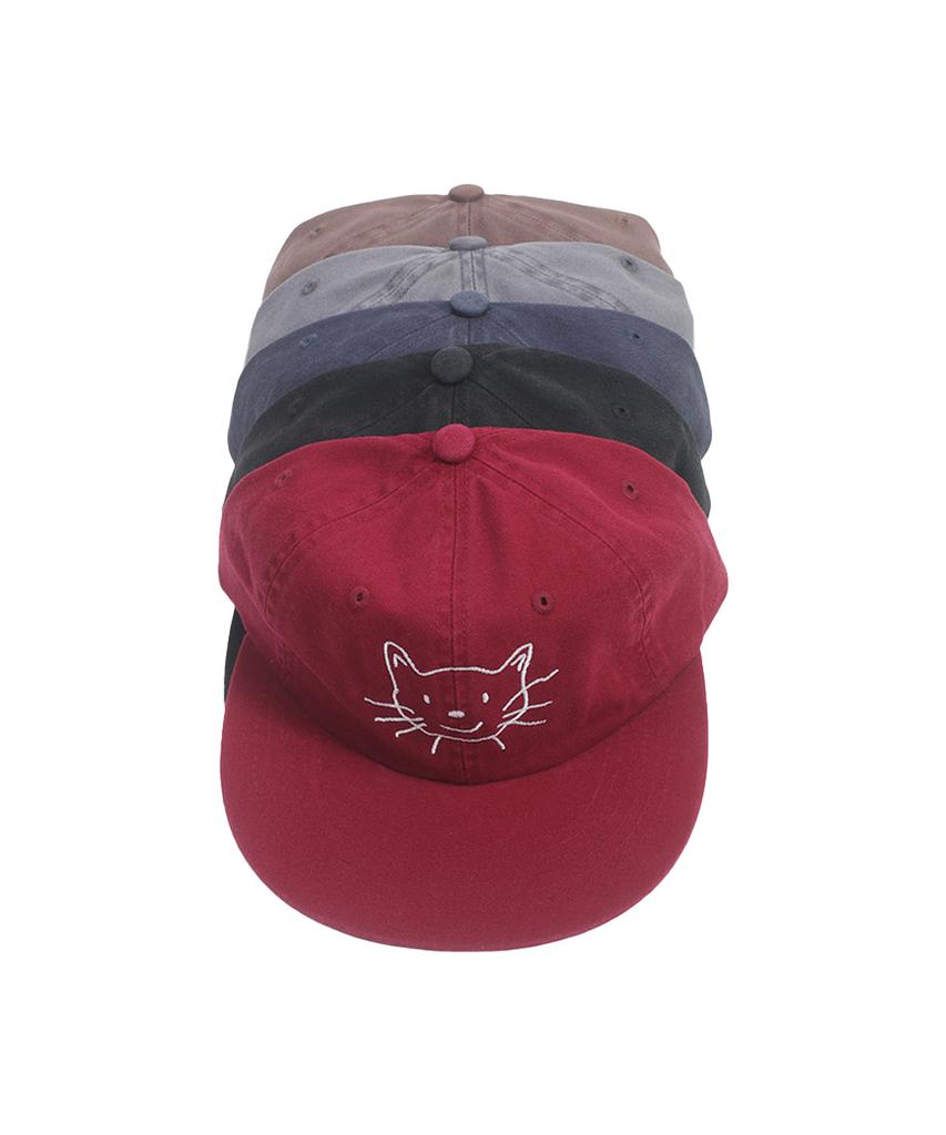 Eolaiteuaenggeul Cat Face Washed Cap (Red)