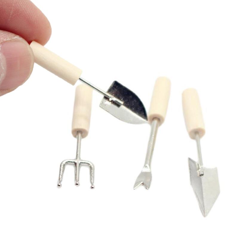 1:12 Puppenhaus Miniatur Garten Werkzeug Gießkanne Bauernhof Werkzeuge Gartenarbeit Set Wasserkocher Schaufel Gabel Outdoor Hof Modell Decor Spielzeug