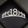 1 Pcs 18th Birthday Princess Crown Headband Crystal Wedding Crown Hairband Women Headwear Hair Decor