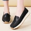100% genuine leather women's large-sized casual sports shoes, loafers, fashionable, comfortable and lightweight leather shoes