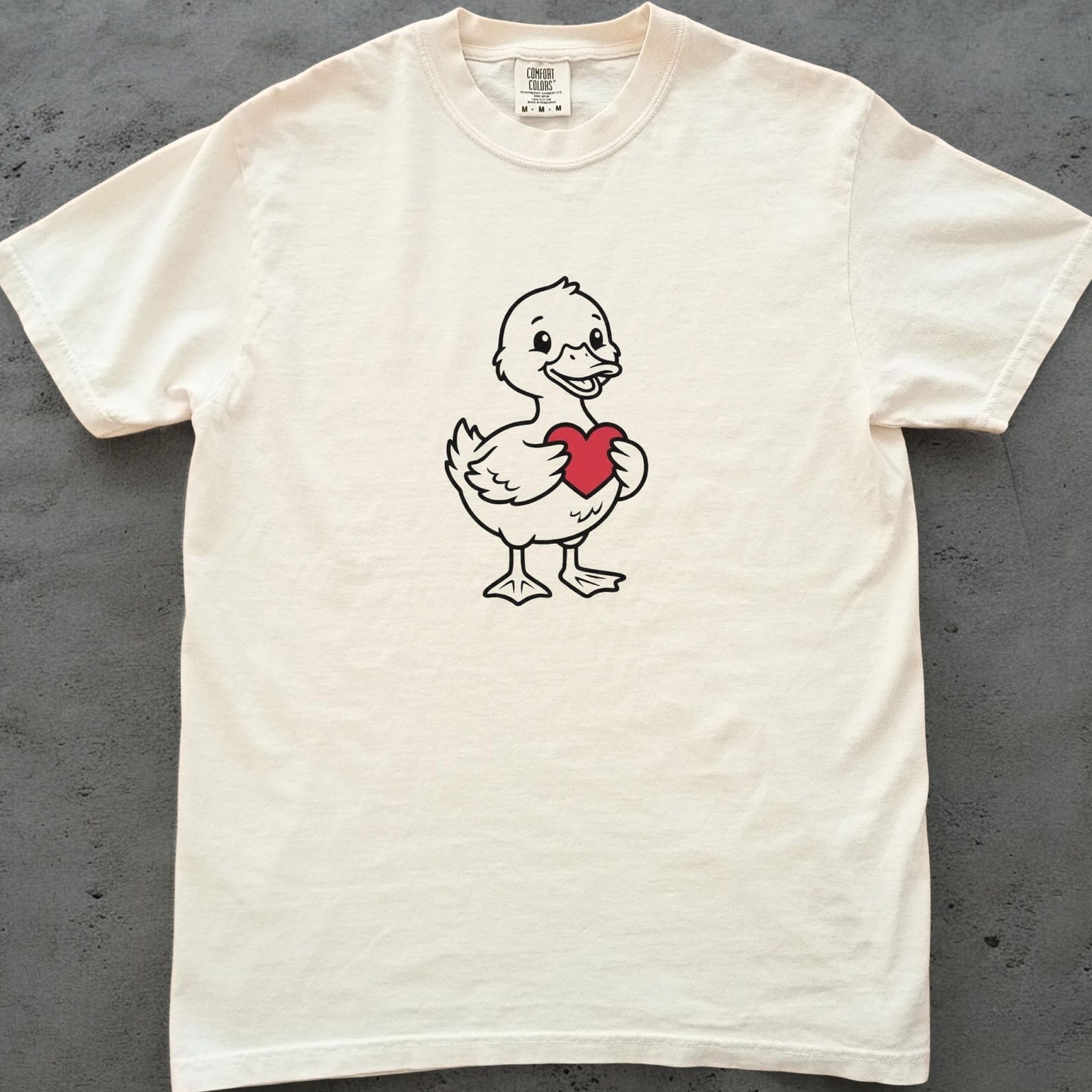 Funny Duck Shirt with Heart, Cute Duck Tee, Funny Animal Shirt, Comfort Colors Unisex T shirt, Duck Lover Gift 4XL