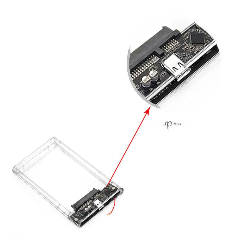 Transparent USB 3.1 Type-C SATA SSD External Enclosure