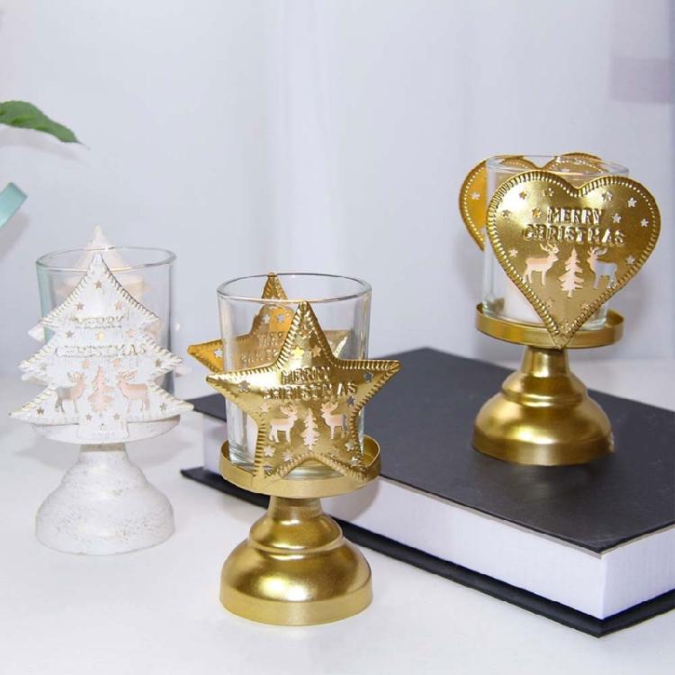 Metal Candlestick Creative Pattern Classical Candle Holder for Christmas Home Decoration Candle Stick Rustproof