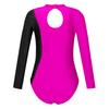 Long Sleeve Gymnastic Leotard for Girl Shiny Beads Flame Athletic Dance Bodysuit